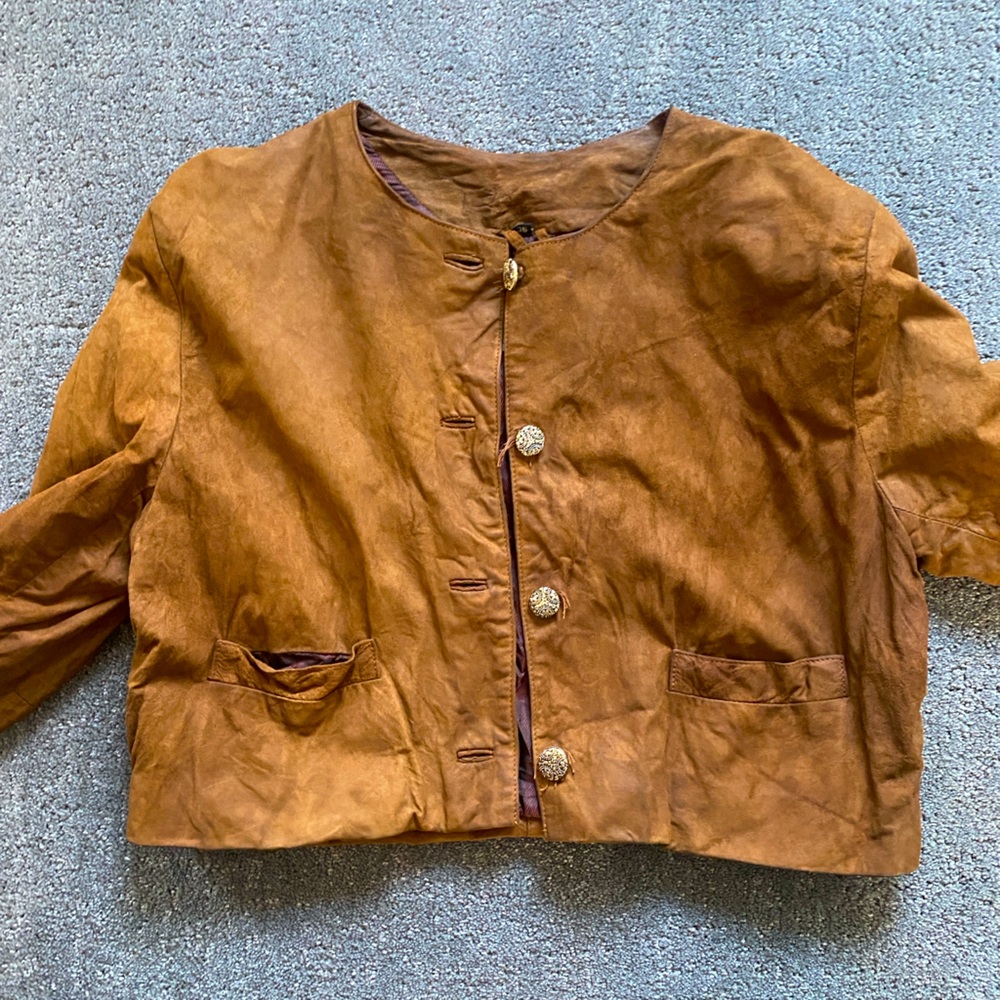 Suede cropped jacket from Italy
